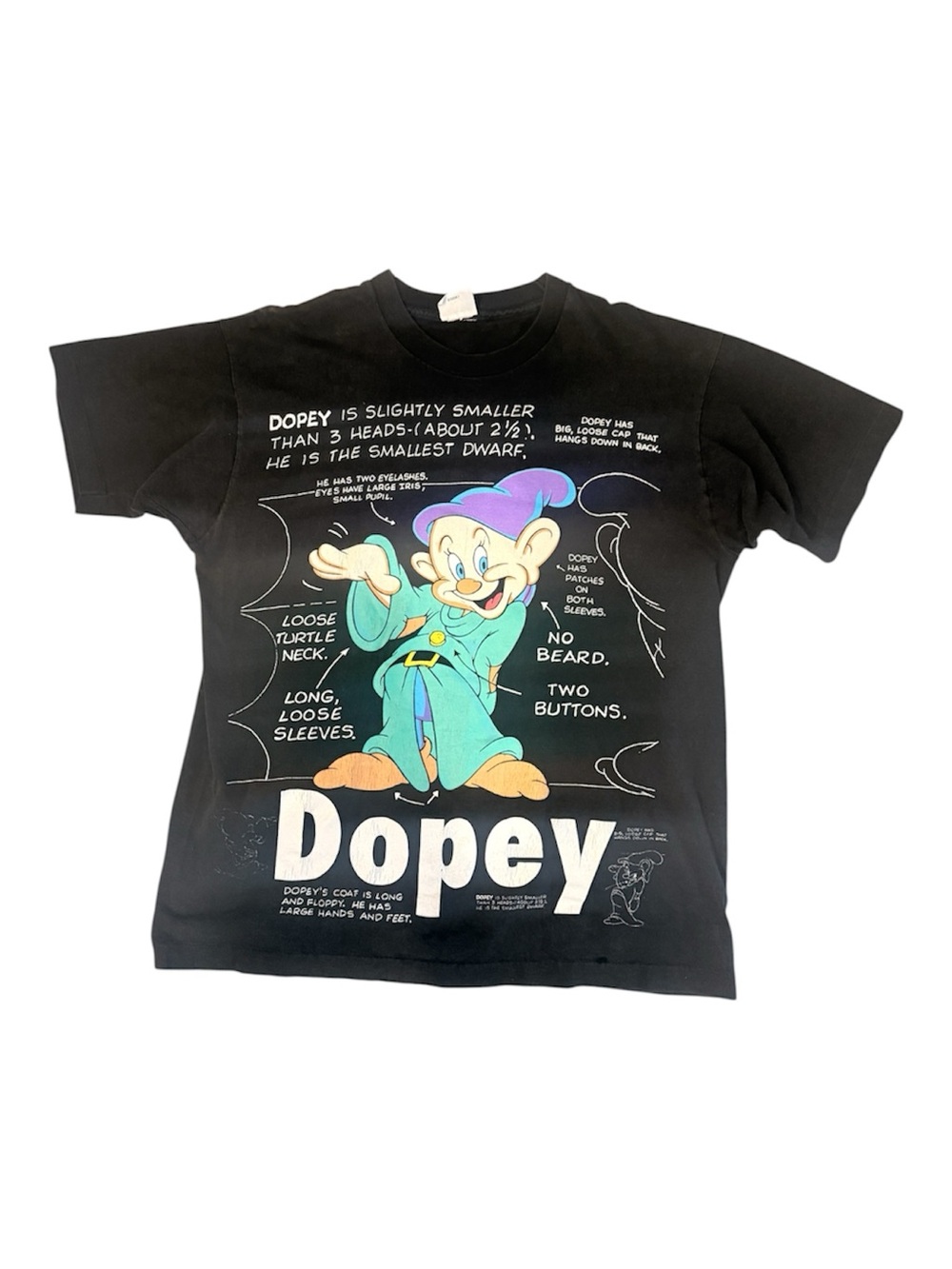 Vintage 90s Dopey Single Stitch T-Shirt — Disney Snow White and the Seven Dwarfs